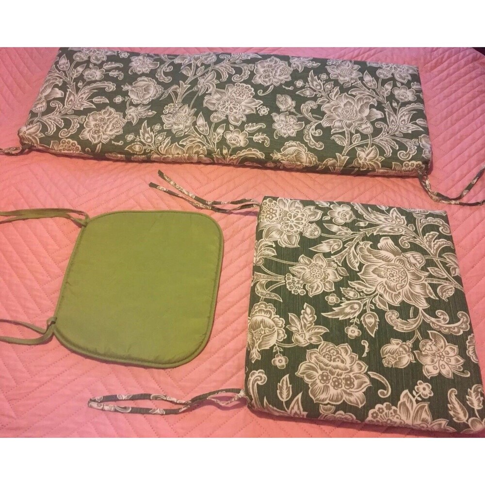 Outdoor Garden Patio Wicker Cushion Set Green Loveseat Chair Porch Bench Seat FS
